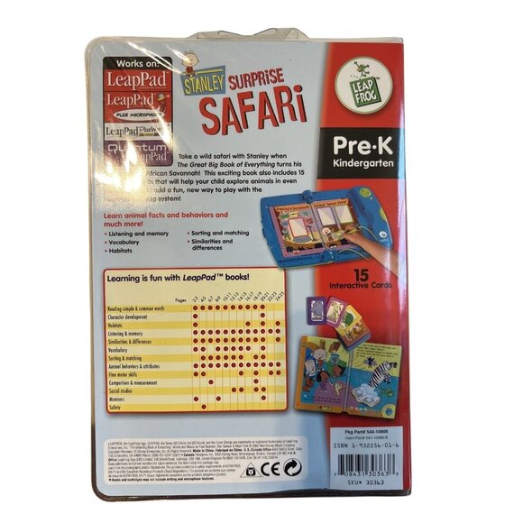 LeapFrog Stanleys Surprise Safari Pre-K Educational Set W/ Book Cartridge & Card - Picture 9 of 10